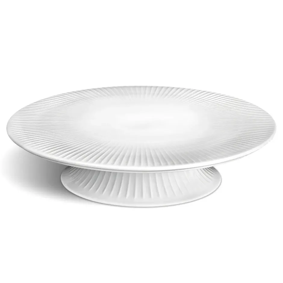 Hammershøi tårtfat på fot Ø30 cm, vit