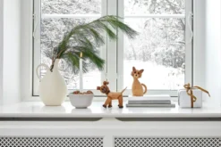 Happy hund dekoration 13,5 cm, Ek