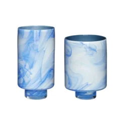 Hübsch vas 2-pack, Vit-blå