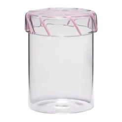 Heir förvaringsburk glas medium, Pink