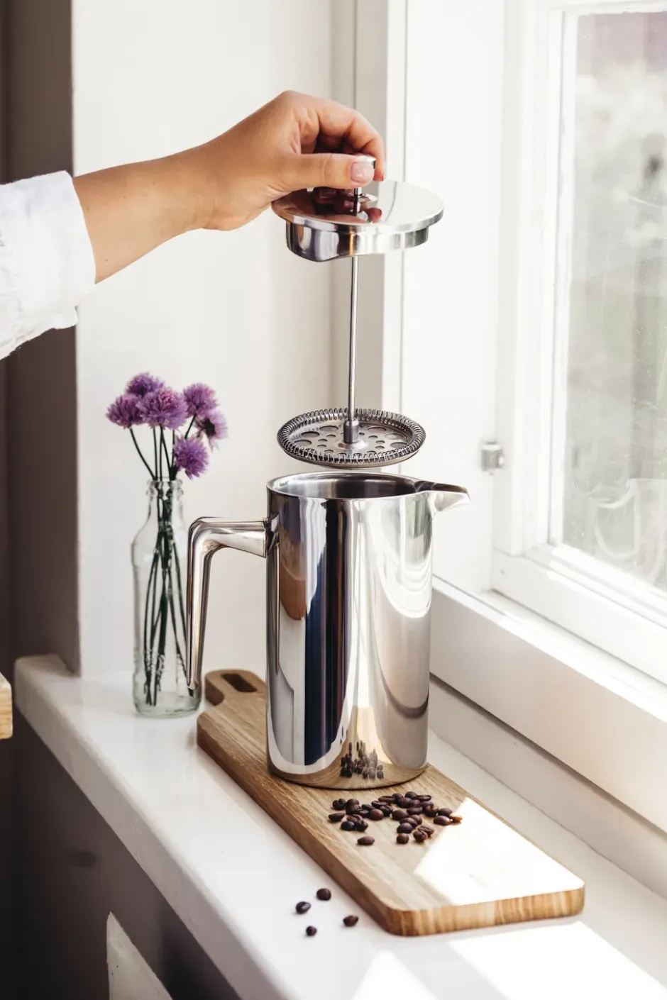 Heirol kaffepress rostfritt stål, 1 L, 8 koppar