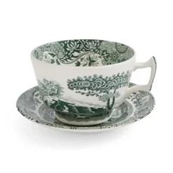 Heritage Green Italian kopp med fat, Grön, frukost, 0,28 L