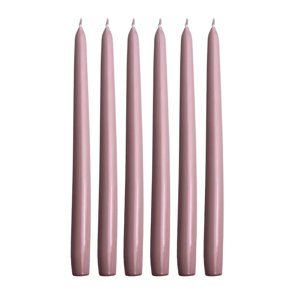 Herrgårdsljus 30 cm 6-pack, Rosa Metallic
