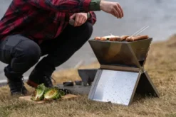 Hällmark hopfällbar grill 36x26 cm, Rostfritt stål