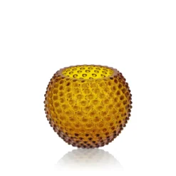 Hobnail Globe vas 18 cm, Amber