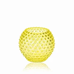Hobnail Globe vas 18 cm, Citron