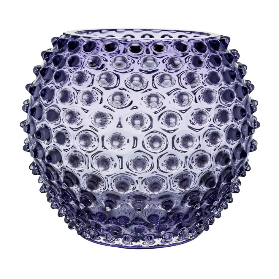 Hobnail Globe vas 18 cm, Indigo