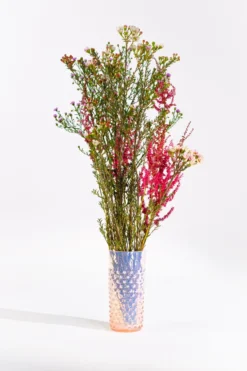 Hobnail Long drink glas 20 cl, Soft Rosa