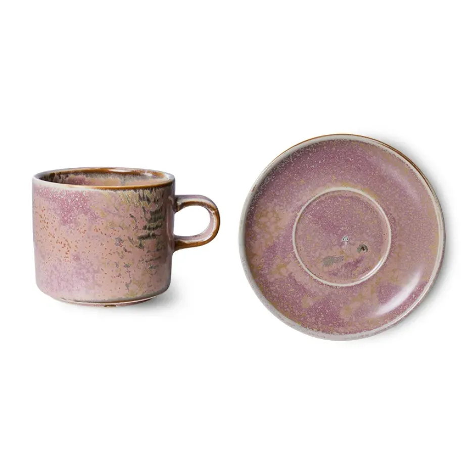 Home Chef kopp med fat 22 cl, Rustic pink