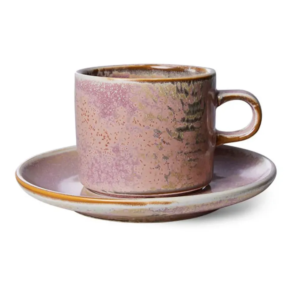Home Chef kopp med fat 22 cl, Rustic pink