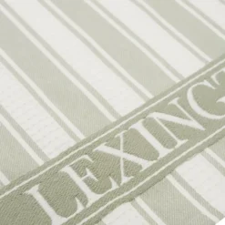 Icons Waffle Striped kökshandduk 50x70 cm, Sage green-white