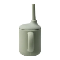 Idun mugg med sugrör silikon 120 ml, Green