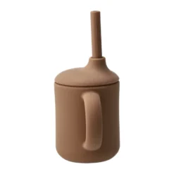 Idun mugg med sugrör silikon 120 ml, Hazel