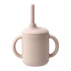 Idun mugg med sugrör silikon 120 ml, Blush