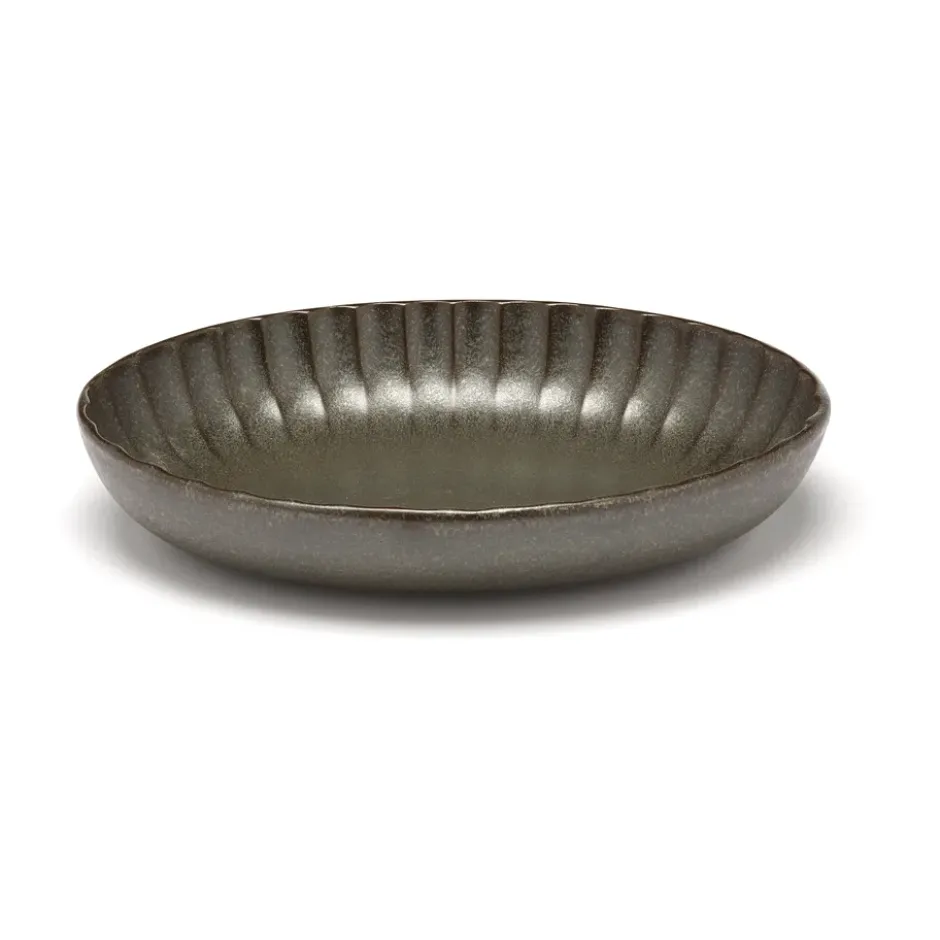 Inku oval serveringsskål S 13x19 cm, Green