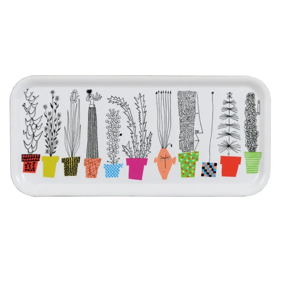Italiensk blomsterhylla bricka, 32x15 cm