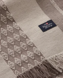 Jacquard Striped bordslöpare 50x350 cm, Beige