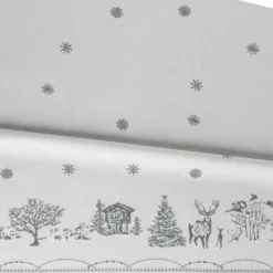 Julemorgen duk , Vit-grön, 140x340 cm