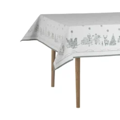 Julemorgen duk , Vit-grön, 140x340 cm