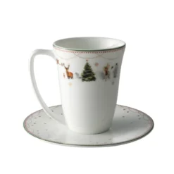 Julemorgen kopp och fat 20 cl, vit