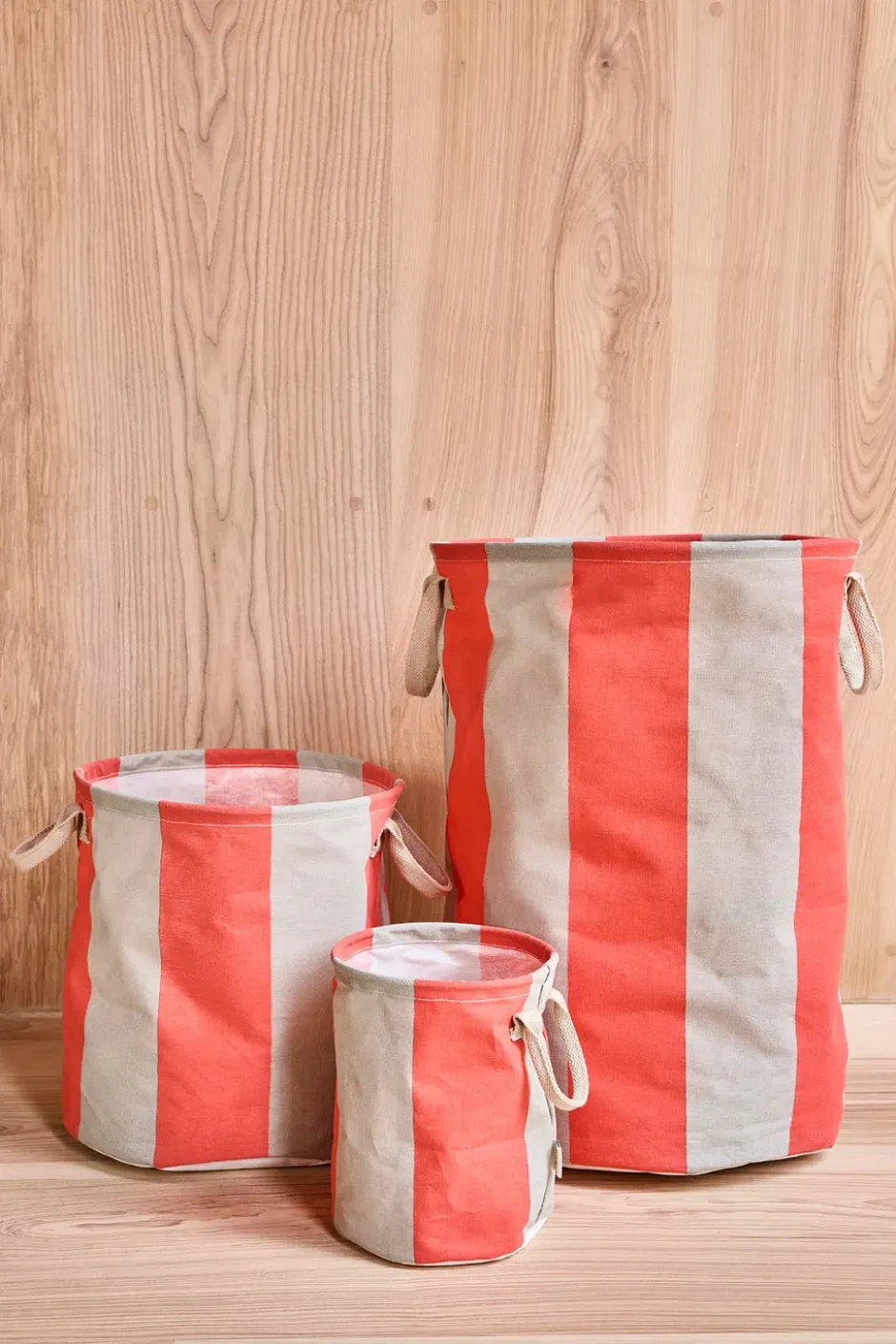 Kara förvaringskorg medium Ø32x32 cm 2-pack, Cherry Red