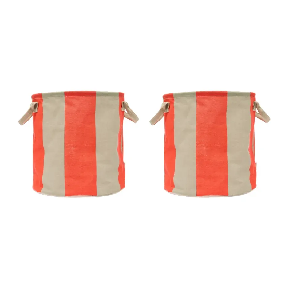 Kara förvaringskorg medium Ø32x32 cm 2-pack, Cherry Red