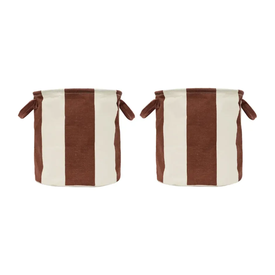 Kara förvaringskorg medium Ø32x32 cm 2-pack, Nutmeg