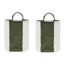 Kara förvaringskorg small Ø18x22 cm 2-pack, Dark Green