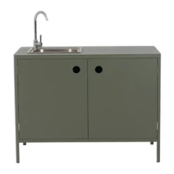 Kelia utekök bänkskåp med diskho, Nordic green, 121x90x64