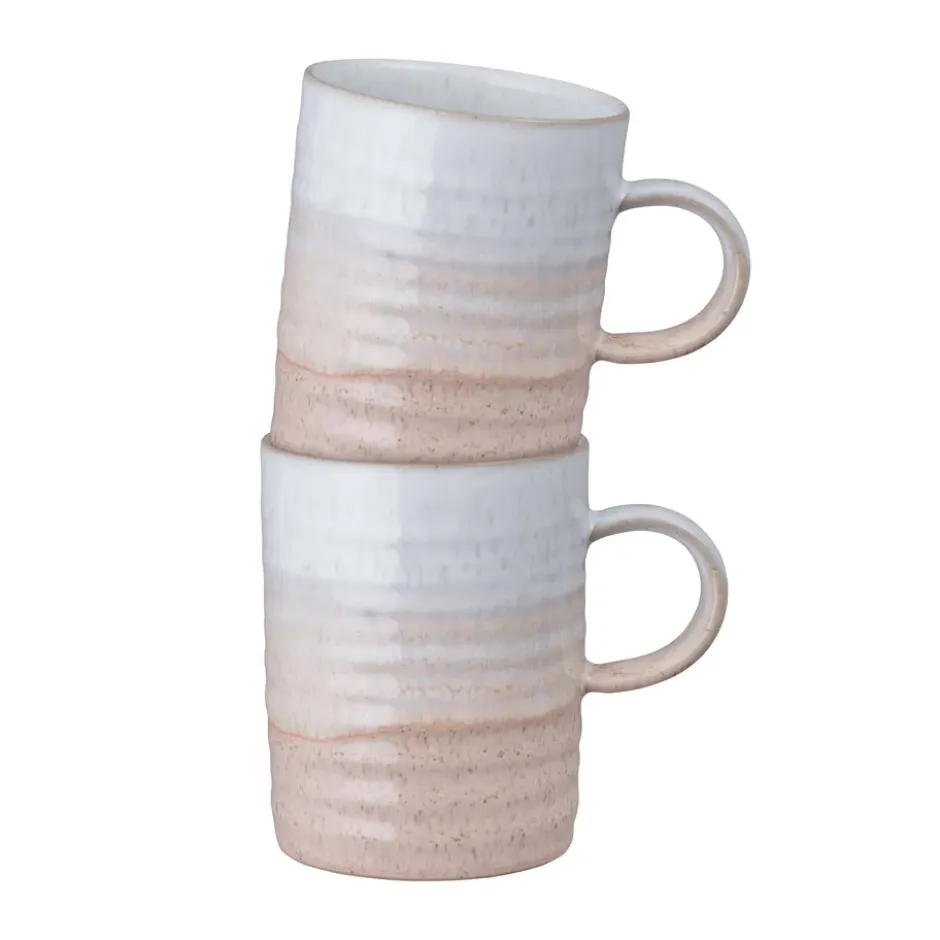 Kiln Coral räfflad mugg, Koral-beige, 2-pack