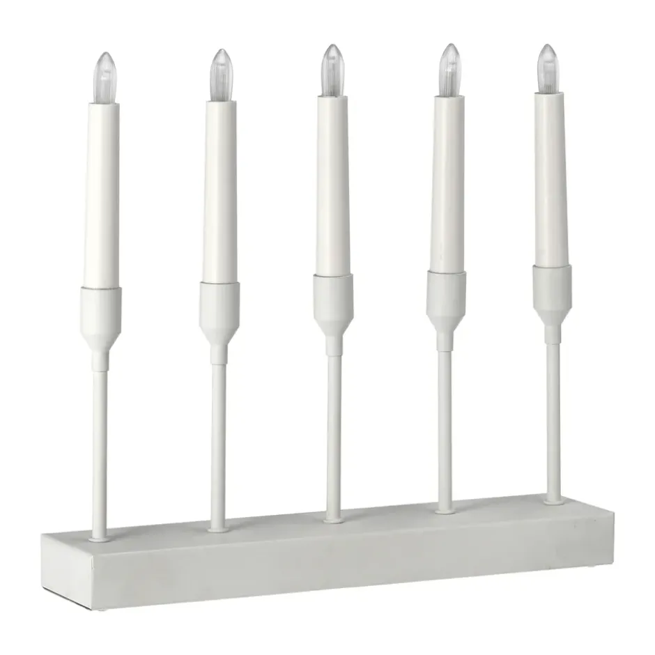 Kindle portabel adventsljusstake 30 cm, Vit