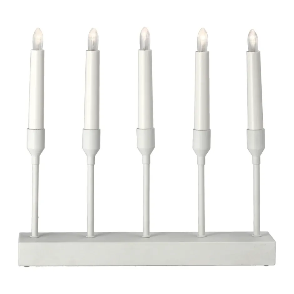 Kindle portabel adventsljusstake 30 cm, Vit