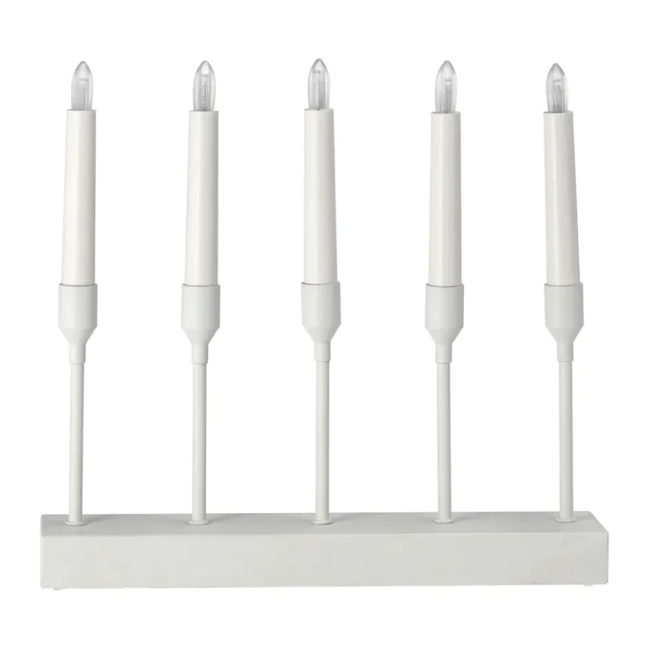 Kindle portabel adventsljusstake 30 cm, Vit