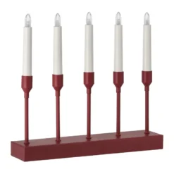 Kindle portabel adventsljusstake 30 cm, Mörkröd