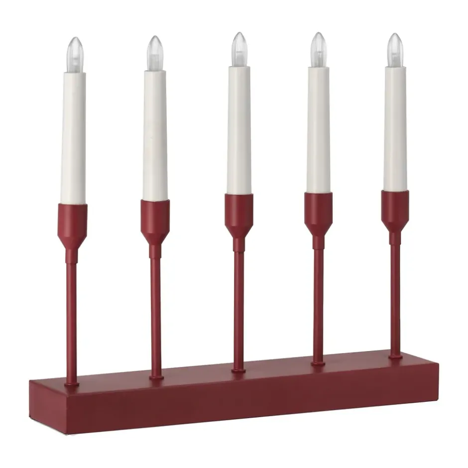 Kindle portabel adventsljusstake 30 cm, Mörkröd