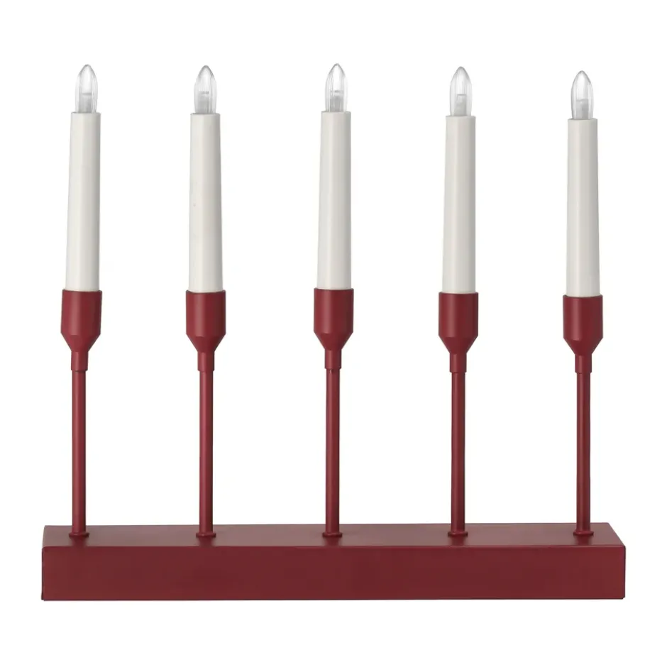 Kindle portabel adventsljusstake 30 cm, Mörkröd
