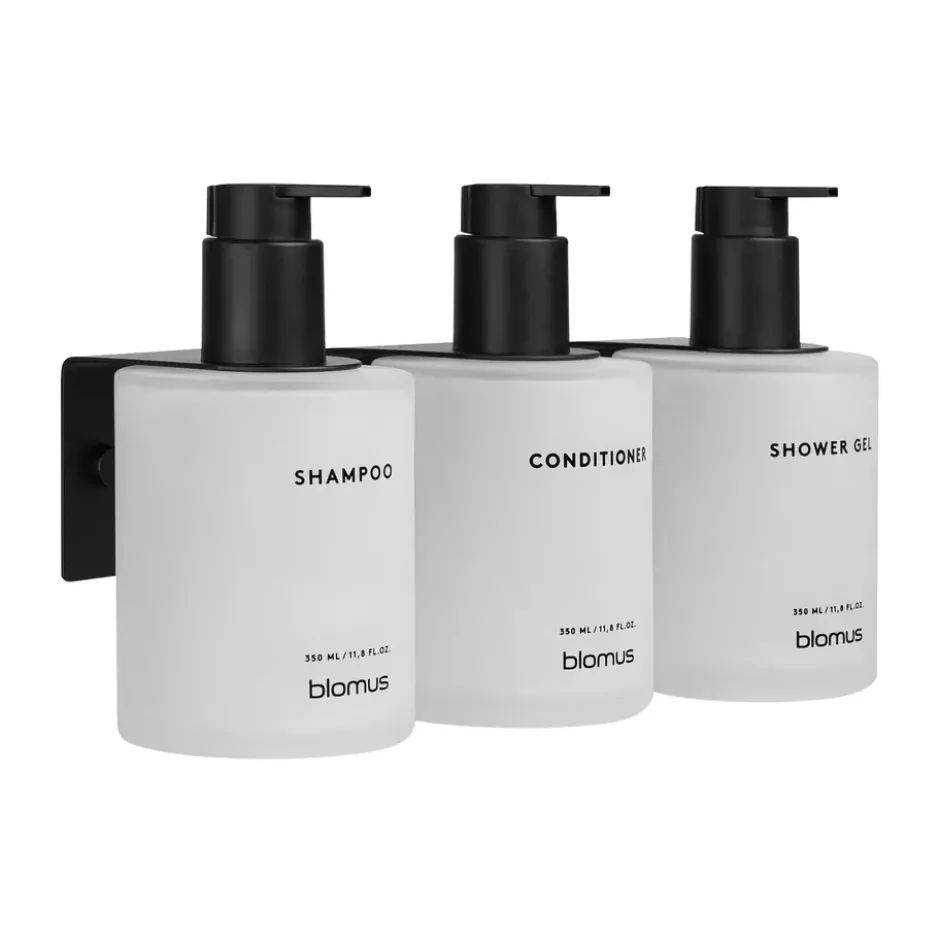 Kirei glasflaskor inkl vägghållare 3-pack, Vit, monteras med skruv