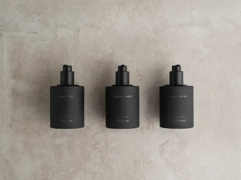 Kirei glasflaskor inkl vägghållare 3-pack, Smoke, limmonterad