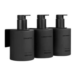 Kirei glasflaskor inkl vägghållare 3-pack, Smoke, limmonterad