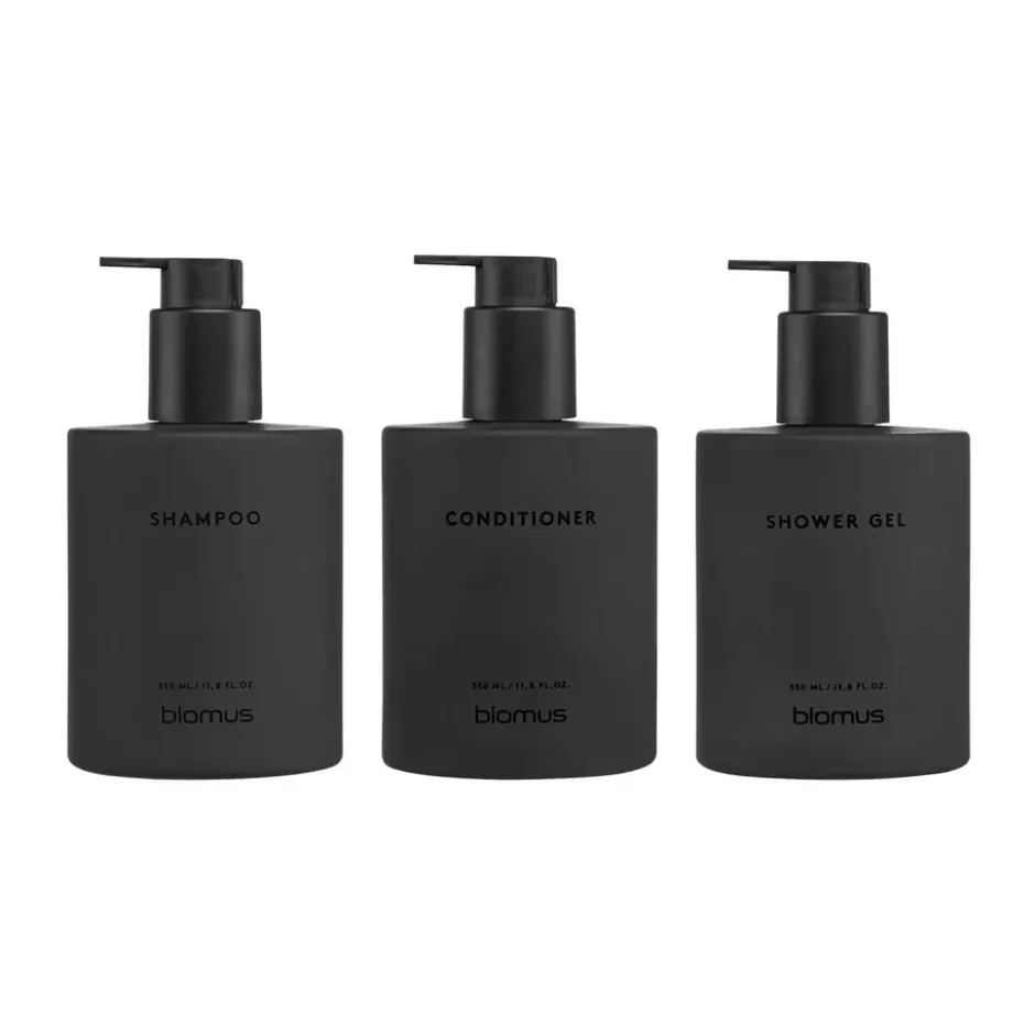 Kirei glasflaskor inkl vägghållare 3-pack, Smoke, limmonterad