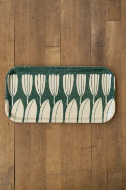 Krokus bricka 22x43 cm, Grön