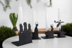 Krubba adventsljusstake metall, Stor