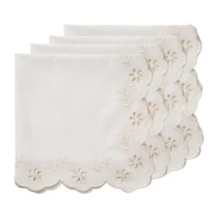 Lace bomullsservett, Offwhite, 4-pack, 45x45 cm
