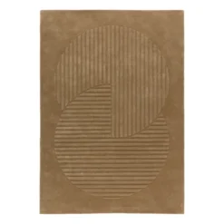 Levels Circles ullmatta, Beige, 200x300 cm