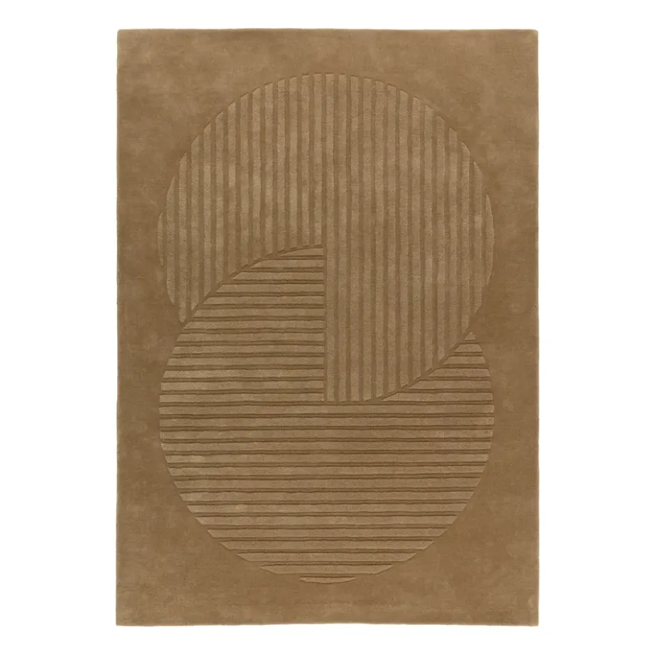 Levels Circles ullmatta, Beige, 170x240 cm