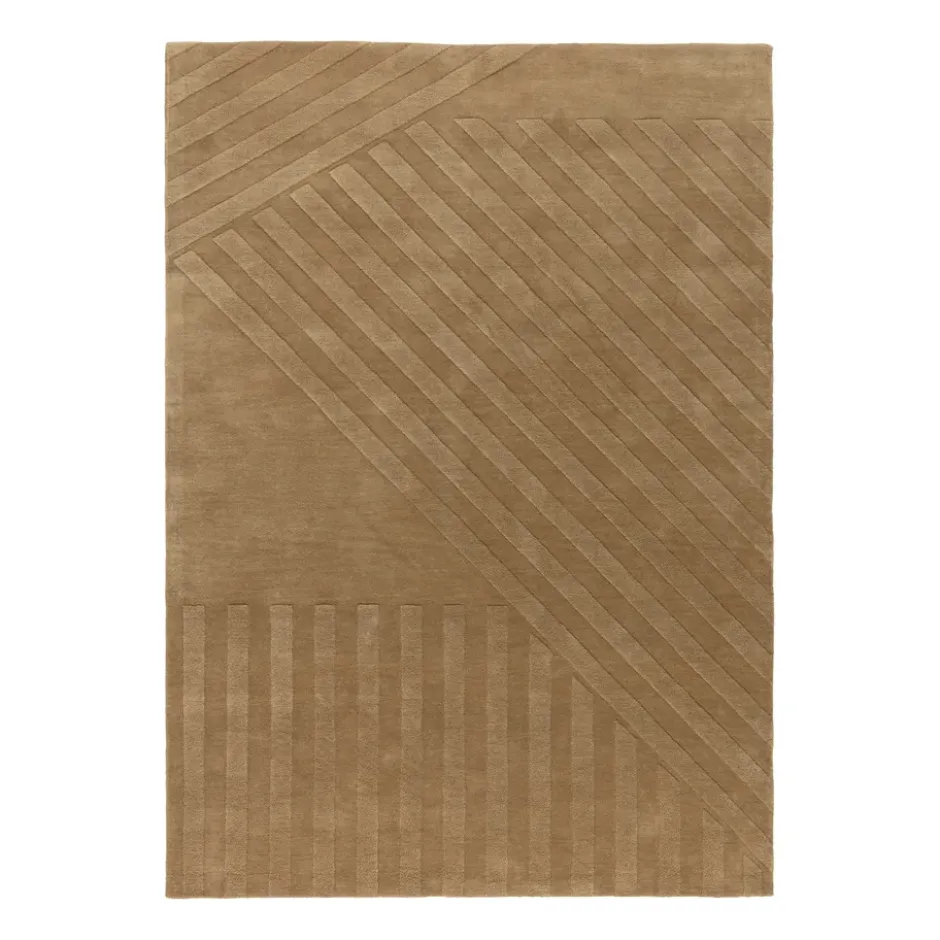 Levels Stripes ullmatta, Beige, 170x240 cm