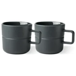Lines mugg 50 cl 2-pack, Mörkgrå