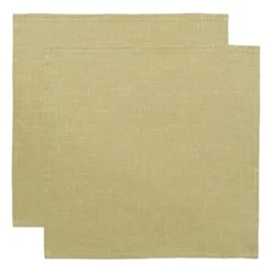 Linne servett 45x45 cm 2-pack, Ljus Oliv