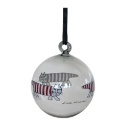 Lisa Larson Mikey julgranskula, Silver-red-white