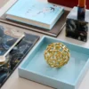Lux lackad dekorationsbricka 19x19x3,5 cm, Powder blue